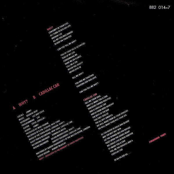 Bronski Beat : Why? (7", Single)