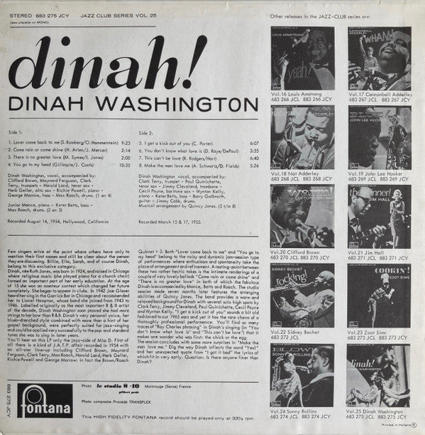 Dinah Washington : Dinah! (LP, Comp)