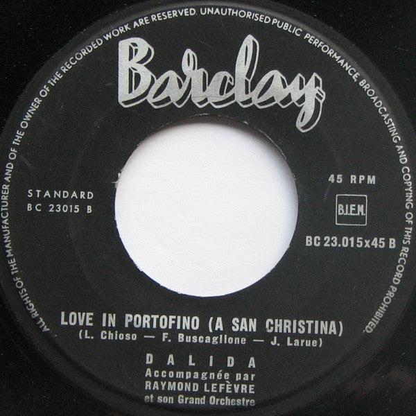 Dalida , Accompagnée Par Raymond Lefèvre Et Son Grand Orchestre : La Chanson D'Orphée (7")