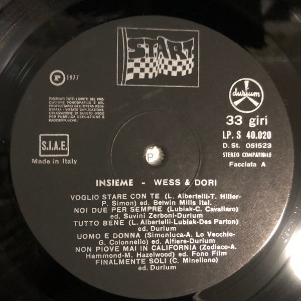 Wess And Dori Ghezzi : Insieme (LP, Album)