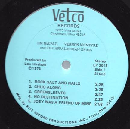 Jim McCall, Vernon McIntyre* And The Appalachian Grass : Jim McCall, Vernon McIntyre And The Appalachian Grass (LP, Album)