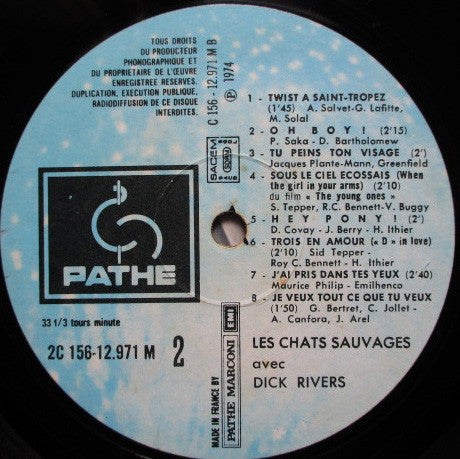 Les Chats Sauvages Avec Dick Rivers : Les Chats Sauvages Avec Dick Rivers (2xLP, Comp)