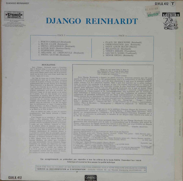 Django Reinhardt Et Son Quintette Du Hot Club De France : Django Reinhardt (LP, Comp, RE)