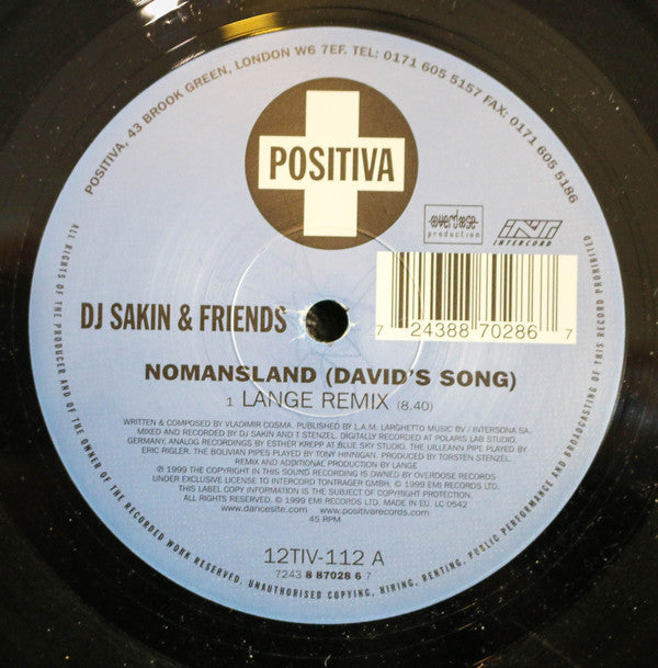 DJ Sakin & Friends : Nomansland (David's Song) (12")