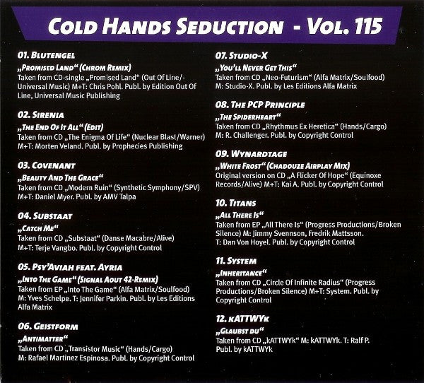 Various : Sonic Seducer Cold Hands Seduction · Vol. 115 (CD, Comp)