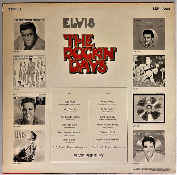 Elvis Presley : The Rockin' Days (LP, Album, Comp)