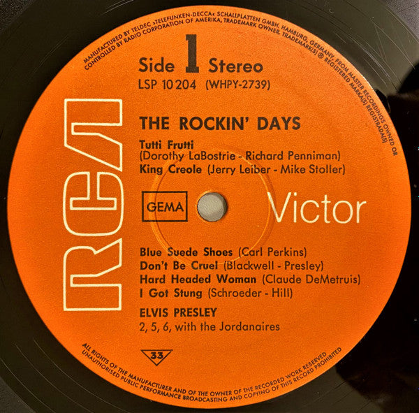 Elvis Presley : The Rockin' Days (LP, Album, Comp)
