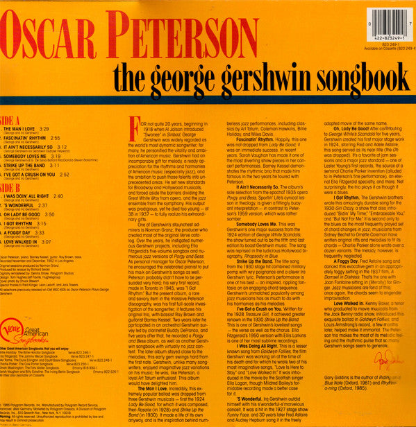 Oscar Peterson : The George Gershwin Songbook (LP, Mono, RE)