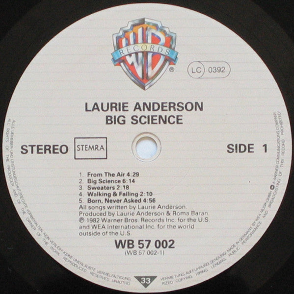 Laurie Anderson : Big Science (LP, Album)