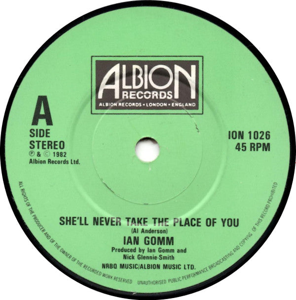 Ian Gomm : She'll Never Take The Place Of You / Hole In The Middle (7", Single)