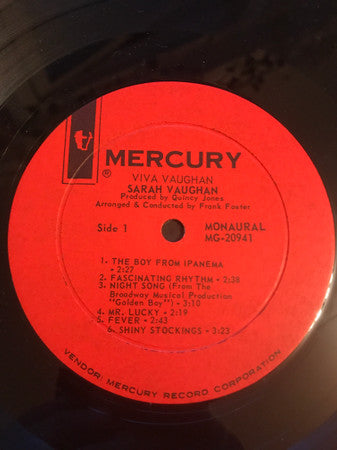 Sarah Vaughan : Viva! (LP, Album, Mono)