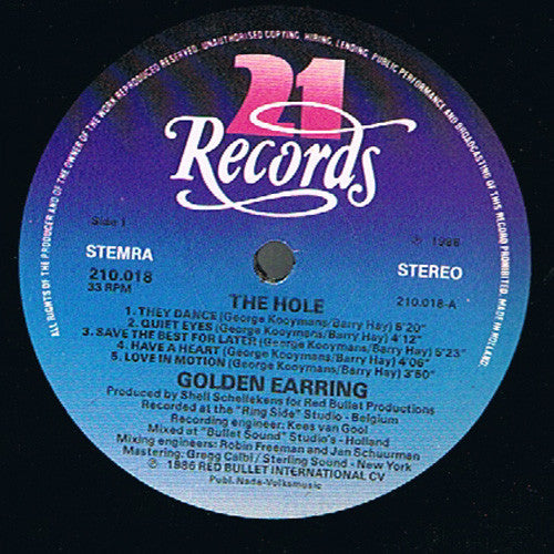 Golden Earring : The Hole (LP, Album, Gat)