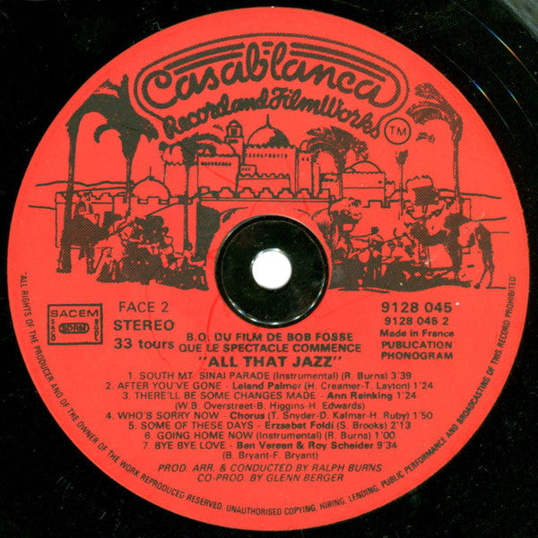 Various : All That Jazz Que Le Spectacle Commence... Bande Originale Du Film de Bob Fosse (LP, Album)