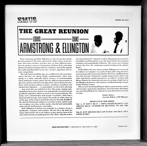 Louis Armstrong & Duke Ellington : The Great Reunion Louis Armstrong & Duke Ellington (LP, Album)