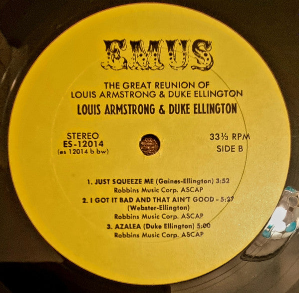 Louis Armstrong & Duke Ellington : The Great Reunion Louis Armstrong & Duke Ellington (LP, Album)
