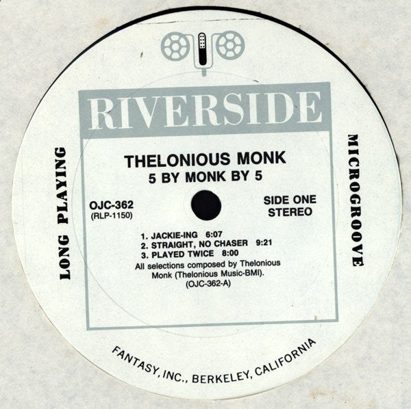 The Thelonious Monk Quintet : 5 By Monk By 5 (LP, Album, RE, RM)