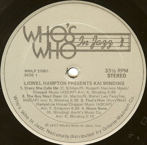 Kai Winding : Lionel Hampton Presents: Kai Winding (LP, Album)