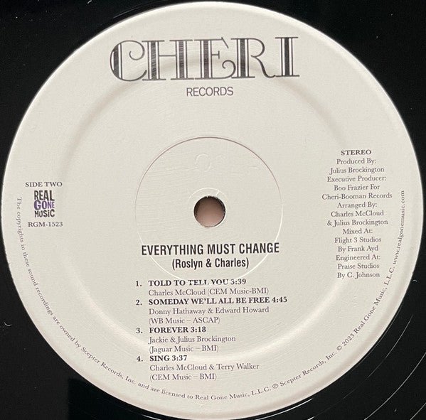 Roslyn & Charles : Everything Must Change (LP, Album, Ltd, RE)
