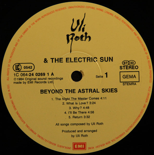 Electric Sun : Beyond The Astral Skies (LP, Album, Gat)
