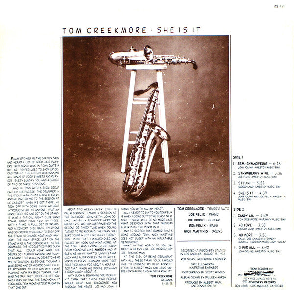 Tom Creekmore : She Is It (LP, Album)