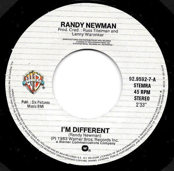 Randy Newman : I'm Different (7", Single)