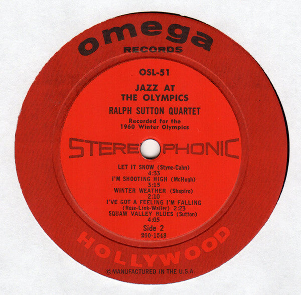 The Ralph Sutton Quartet : Jazz At The Olympics (LP, Album)