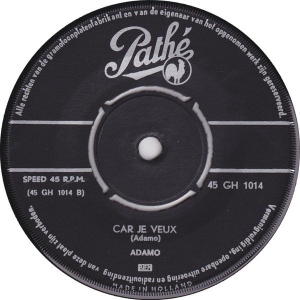 Adamo : Tombe La Neige / Car Je Veux (7", Single, 4-P)