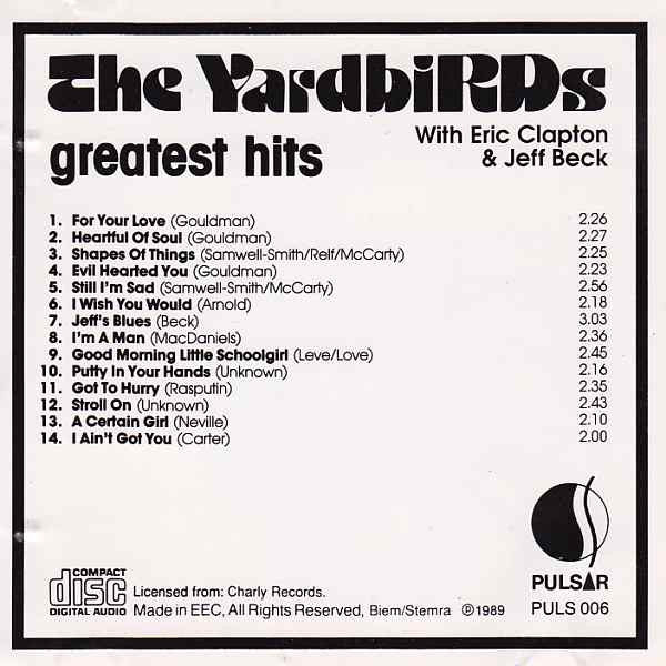 The Yardbirds With Eric Clapton & Jeff Beck : Greatest Hits (CD, Comp)