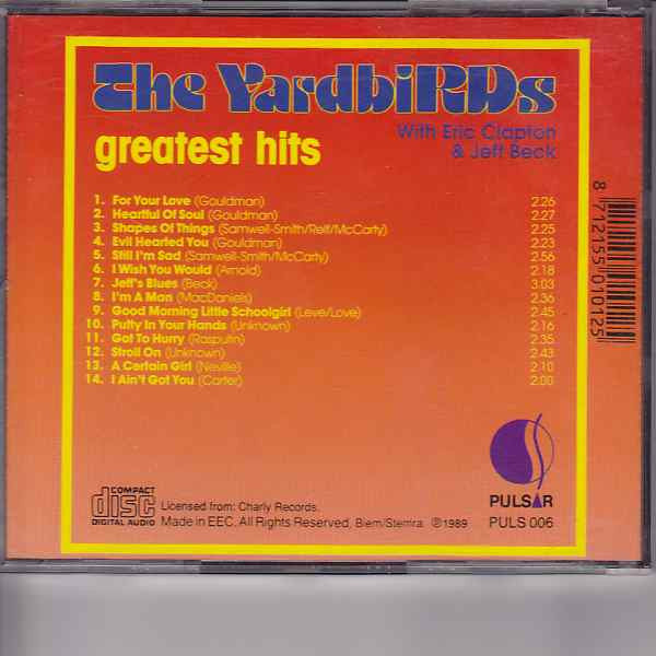 The Yardbirds With Eric Clapton & Jeff Beck : Greatest Hits (CD, Comp)