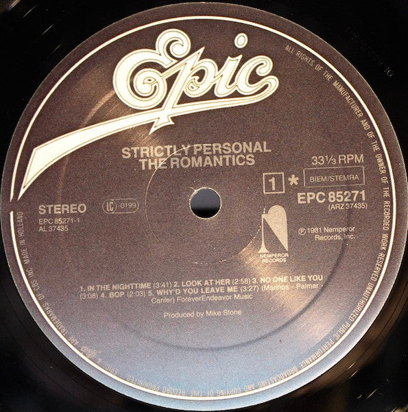 The Romantics : Strictly Personal (LP, Album)