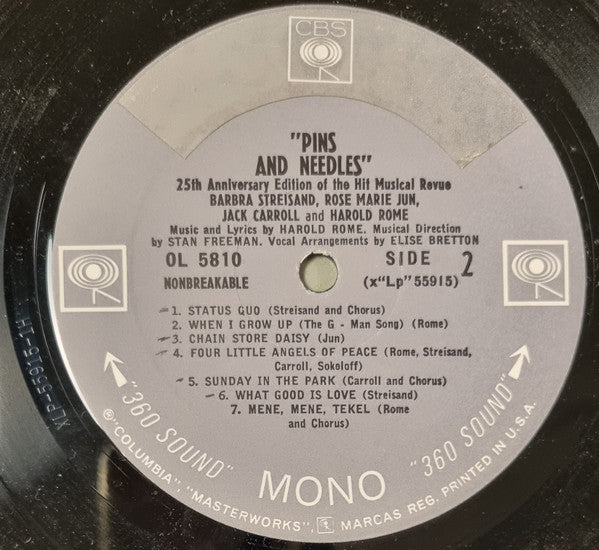 Harold Rome : Pins And Needles (LP, Album, Mono)