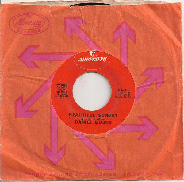 Daniel Boone : Beautiful Sunday (7", Single, Styrene, Pit)