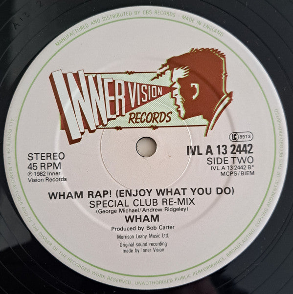 Wham! : Wham Rap! (Enjoy What You Do) Special U.S. Re-Mix (12", Single)