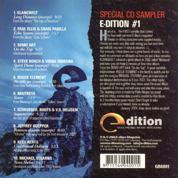 Various : Special CD Sampler E-dition  #1 (CD, Comp, Promo, Smplr)