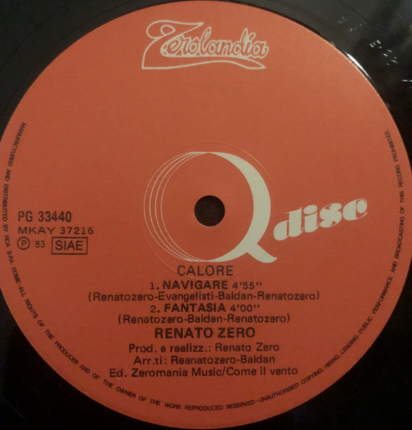 Renato Zero : Calore (LP, MiniAlbum)