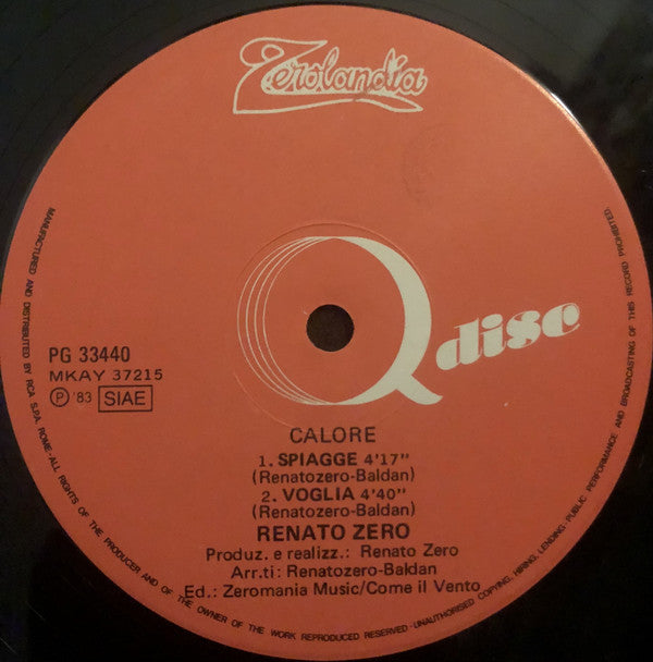 Renato Zero : Calore (LP, MiniAlbum)