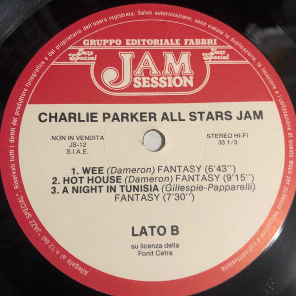 Charlie Parker : Charlie Parker All Stars Jam (LP, Album, Mono, RE, Gat)