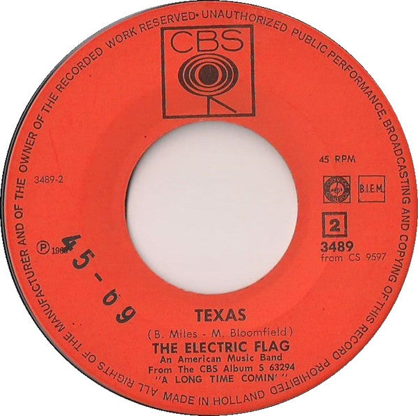 The Electric Flag : Wine / Texas (7", Single)