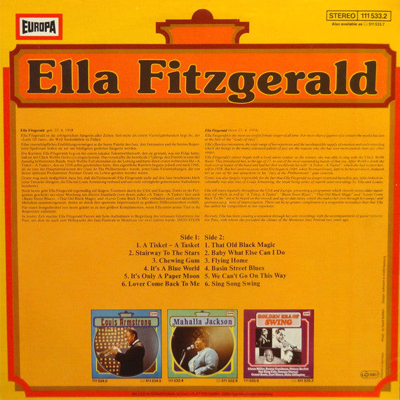 Ella Fitzgerald : Ella Fitzgerald (LP, Comp)