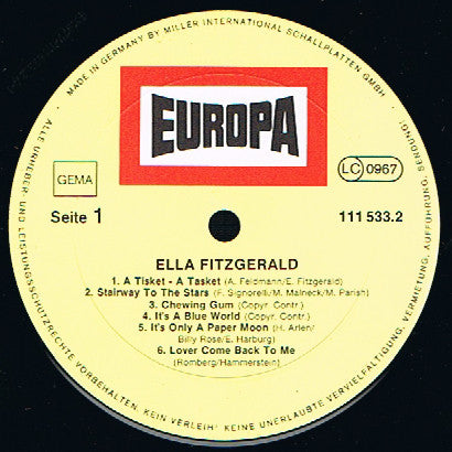 Ella Fitzgerald : Ella Fitzgerald (LP, Comp)