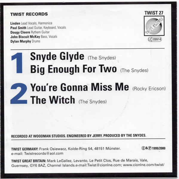 The Snydes : Four Sydes Of... EP (7", EP, Whi)