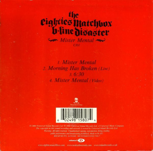 The Eighties Matchbox B-Line Disaster : Mister Mental (CD, Single, Enh, CD1)