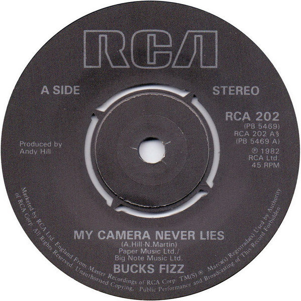 Bucks Fizz : My Camera Never Lies (7", Single, Pos)