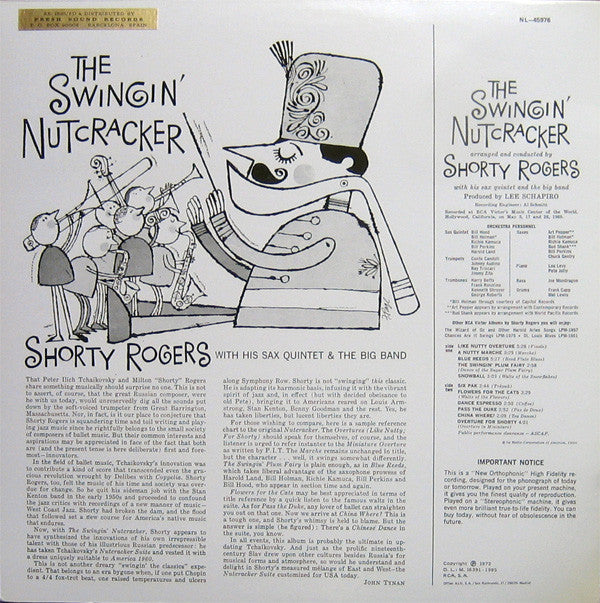 Shorty Rogers : The Swingin' Nutcracker (LP, Album, RE)