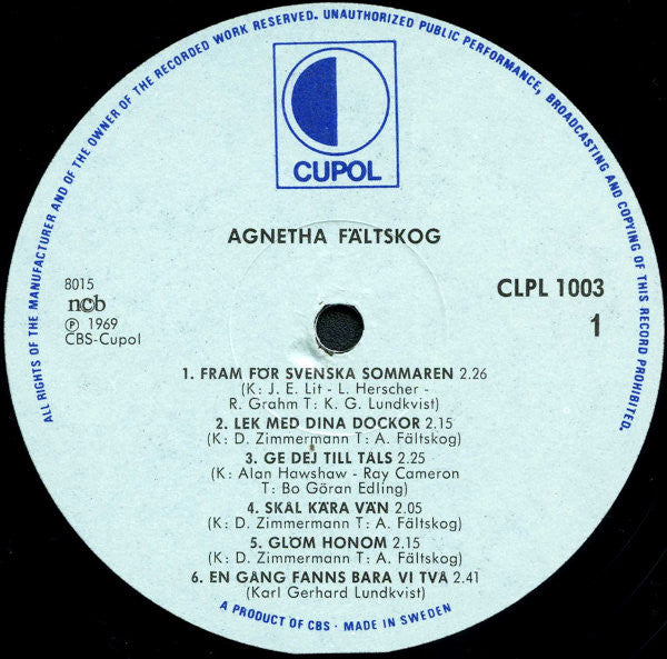 Agnetha Fältskog : Agnetha Fältskog Vol. 2 (LP, Album, RE)