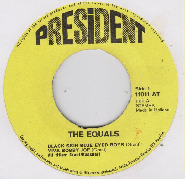 The Equals : Black Skin Blue Eyed Boys / Viva Bobby Joe / Baby Come Back / Michael And The Slippertree (7", EP)