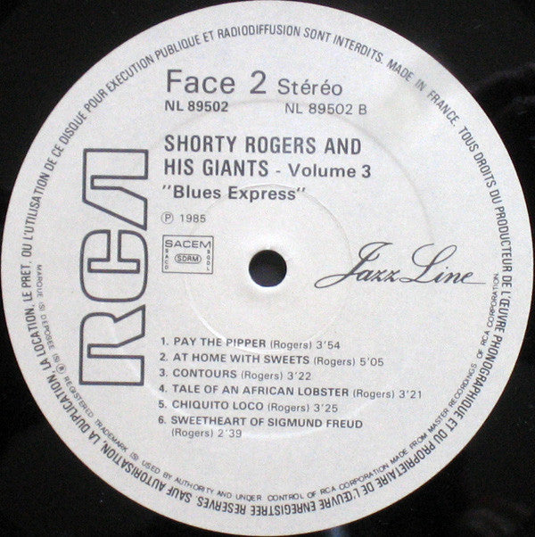 Shorty Rogers And His Giants : Vol. 3 - Blues Express (LP, Album)