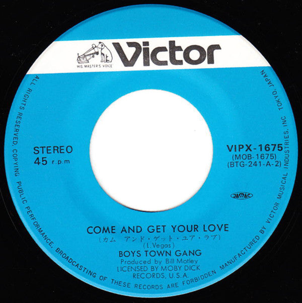 Boys Town Gang : Can't Take My Eyes Off You (7", Single)