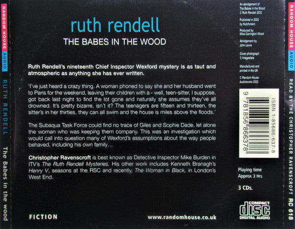 Ruth Rendell Read By Christopher Ravenscroft : The Babes In The Wood (3xCD)