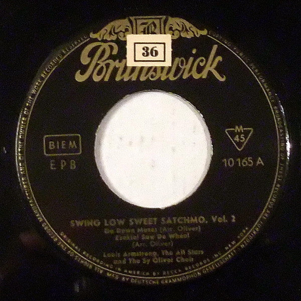 Louis Armstrong And His All-Stars And The Sy Oliver Choir : Swing Low Sweet Satchmo, Vol. 2 (7", EP)